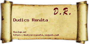 Dudics Renáta névjegykártya